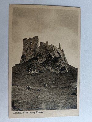 POSTCARD CZORSZTYN CASTLE RUINS, PRE-WAR