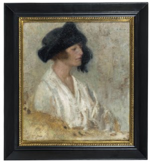 Alfons Karpiński (1875 Rozwadów - 1961 Kraków), Kobieta w kapeluszu, 1921 r.