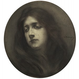 Piotr Stachiewicz (1858 Nowosiółki/Podole - 1938 Kraków), Secesyjny portret kobiety