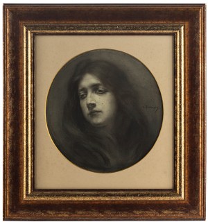 Piotr Stachiewicz (1858 Nowosiółki/Podole - 1938 Kraków), Secesyjny portret kobiety