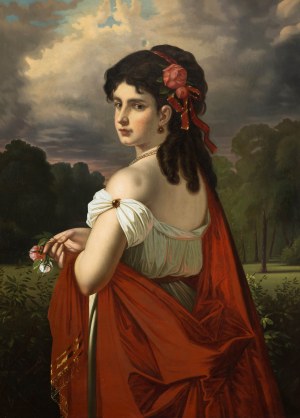 Marcel Johann von Zadorecki (II poł. XIX w.), Portret damy w pejzażu