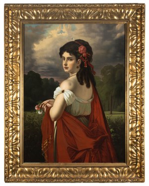 Marcel Johann von Zadorecki (II poł. XIX w.), Portret damy w pejzażu