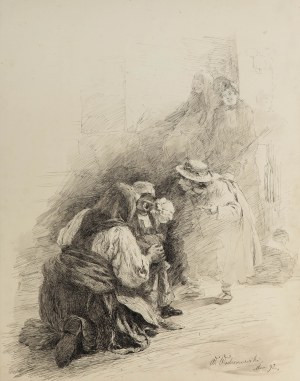 Wincenty Wodzinowski (1866 Igołomnia k. Miechowa - 1940 Kraków), Kobiety pocieszające dziecko, 1892 r.
