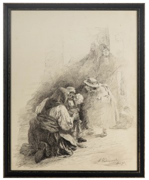Wincenty Wodzinowski (1866 Igołomnia k. Miechowa - 1940 Kraków), Kobiety pocieszające dziecko, 1892 r.