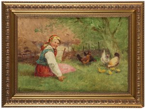Adam Setkowicz (1875 Kraków - 1945 tamże), Dziewczynka z kurami