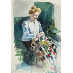 Stanisław Janowski (1866 Kraków-1942 tamże), Siedząca kobieta (żona artysty)