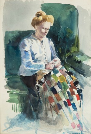 Stanisław Janowski (1866 Kraków-1942 tamże), Siedząca kobieta (żona artysty)