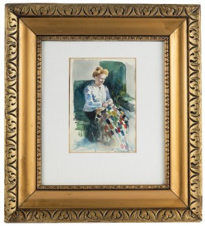 Stanisław Janowski (1866 Kraków-1942 tamże), Siedząca kobieta (żona artysty)