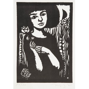 Jerzy Duda-Gracz (1941 Czestochowa - 2004 Lagow), Girl with a Rose, 1965.