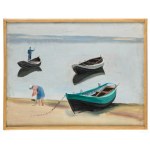 Maria Ewa Lunkiewicz-Rogoyska (1895 Kudryńce-1967 Warsaw), Boats / On the beach (double-sided work), 1950s.
