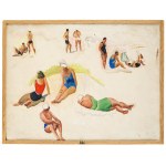 Maria Ewa Lunkiewicz-Rogoyska (1895 Kudryńce-1967 Warsaw), Boats / On the beach (double-sided work), 1950s.
