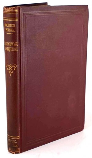 NIEMCEWICZ- MEMOIRS OF MY TIME. A posthumous work. Leipzig 1868