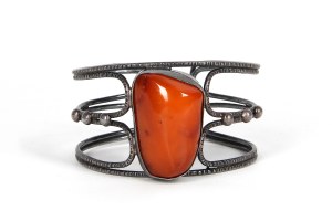 Silver bracelet with amber, ORNO