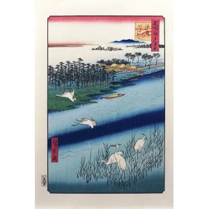 Utagawa Hiroshige (1797 - 1858), wyd. Yamada Shoin, Prom koło Sakasai, z cyklu „Sto słynnych widoków Edo”, Tokio/Japonia, ok. 1965 r.