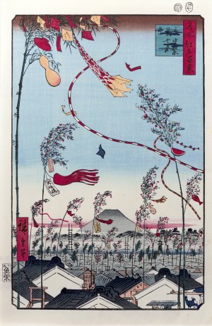Utagawa Hiroshige (1797 - 1858), wyd. Yamada Shoin, Kwitnące miasto - festiwal Tanabata, z cyklu „Sto słynnych widoków Edo”, Tokio/Japonia, ok. 1965 r.
