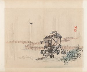 Kōno Bairei (1844-1895), wyd. Yamada Shinzaburo, Deszczowy dzień, Kioto, 1913 r.