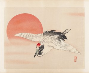 Kōno Bairei (1844-1895), wyd. Yamada Shinzaburo, O zachodzie słońca, Kioto, 1913 r.