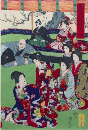 Toyohara Chikanobu (1838-1912), Performances at the Imperial Court, 1887.