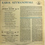 Karol Szymanowski, Stabat Mater, Symfonia Pieśń o Nocy