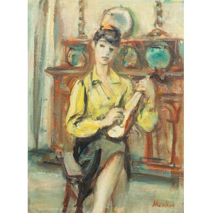Zygmunt Menkes (1896 Lviv - 1986 Riverdale), Woman with a zither
