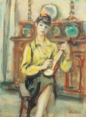 Zygmunt Menkes (1896 Lviv - 1986 Riverdale), Frau mit Zither