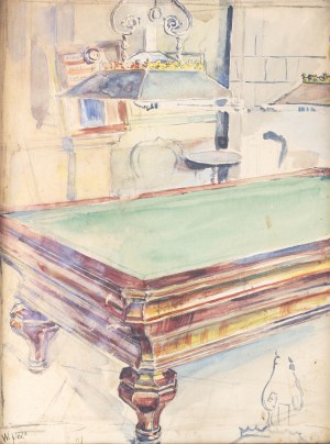 Władysław Podkowiński (1866 Warszawa - 1895 tamże), Bilard, ok. 1891 r.