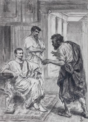 Jan Styka (1858 Lwów - 1925 Rzym), Szkic do „Quo vadis” Henryka Sienkiewicza „Je suis un philosophe…”