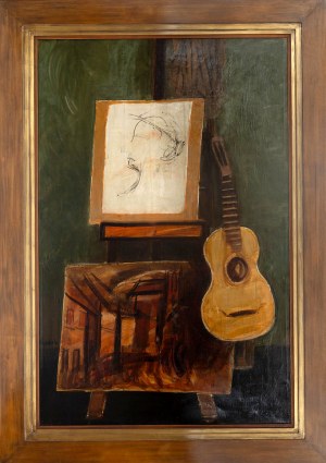 Zygmunt Menkes (1896 Lwów - 1986 Riverdale), Martwa natura ze sztalugą, przed 1928 r.