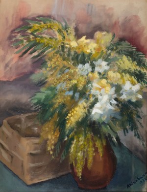 Abraham Weinbaum (1890 Kamieniec Podolski - 1943 Sobibór), Bukiet mimoz, 1932 r.