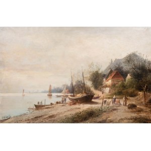 Karl Kaufmann (1843 Neuplachowitz - 1905 Vienna), By the Shore