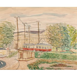 Władysław Brzosko (1912 Czyta/Syberia-2011 Arizona), Sopot. Tramwaj, 1951 r.
