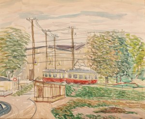Władysław Brzosko (1912 Czyta/Syberia-2011 Arizona), Sopot. Tramwaj, 1951 r.