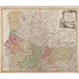 MAPA PIKARDII, Guillaume De L Isle, Spadkobiercy Homanna, 1746
