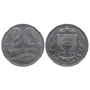 Latvia, 20 Santimu, 1922 year, NGC, MS 61
