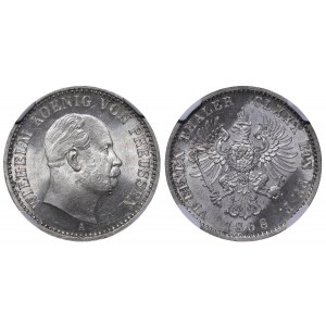 Kingdom of Prussia, ⅙ Thaler, 1868 year, A, NGC, MS 64