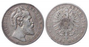 Anhalt-Dessau, 2 Marks, 1876 year, A