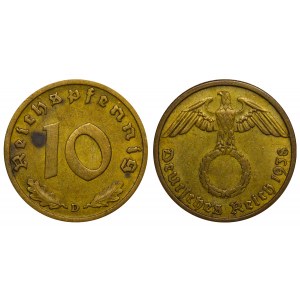 Germany, 10 Reichspfennig, 1938 year, D