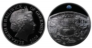 Guernsey, 5 Pounds, 2009 year, 40th Anniversary of the landing on the Moon