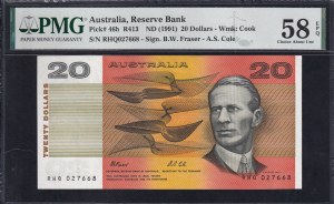 Australia, 20 Dollars, 1991, Choice About UNC 58 EPQ