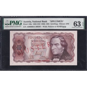 Austria, 500 Schilling, 1965-1966, Choice UNC 63 EPQ, SPECIMEN