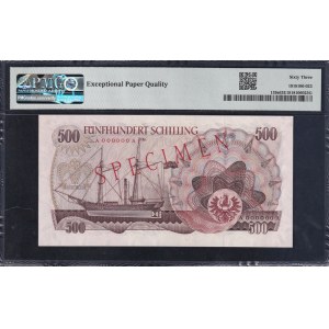 Austria, 500 Schilling, 1965-1966, Choice UNC 63 EPQ, SPECIMEN
