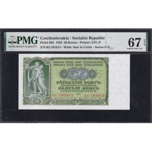 Czechoslovakia, 50 Korun, 1953, Superb Gem UNC 67 EPQ