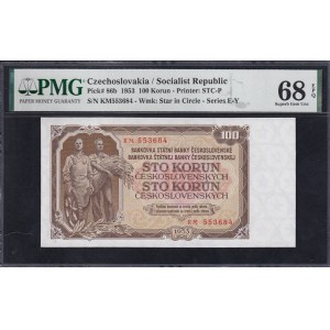 Czechoslovakia, 100 Korun, 1953, Superb Gem UNC 68 EPQ, TOP POP
