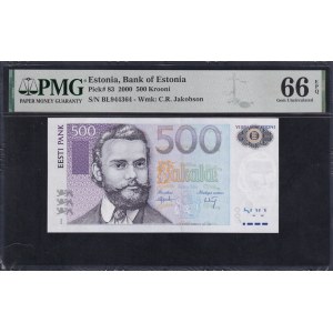 Estonia, 500 Krooni, 2000, Gem UNC 66 EPQ