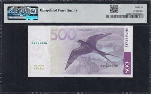 Estonia, 500 Krooni, 2007, Gem UNC 66 EPQ