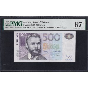 Estonsko, 500 Krooni, 2007, Superb Gem UNC 67 EPQ