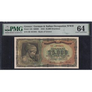 Greece, 25000 Drachmai, 1943, Choice UNC 64