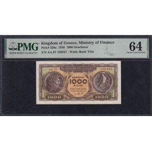 Greece, Kingdom of Greece, 1000 Drachmai, 1950, Choice UNC 64