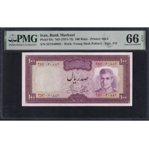 Iran, 100 Rials, 1971-73, Gem UNC 66 EPQ