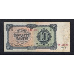 Lettonie, 10 Latu, 1933, VF